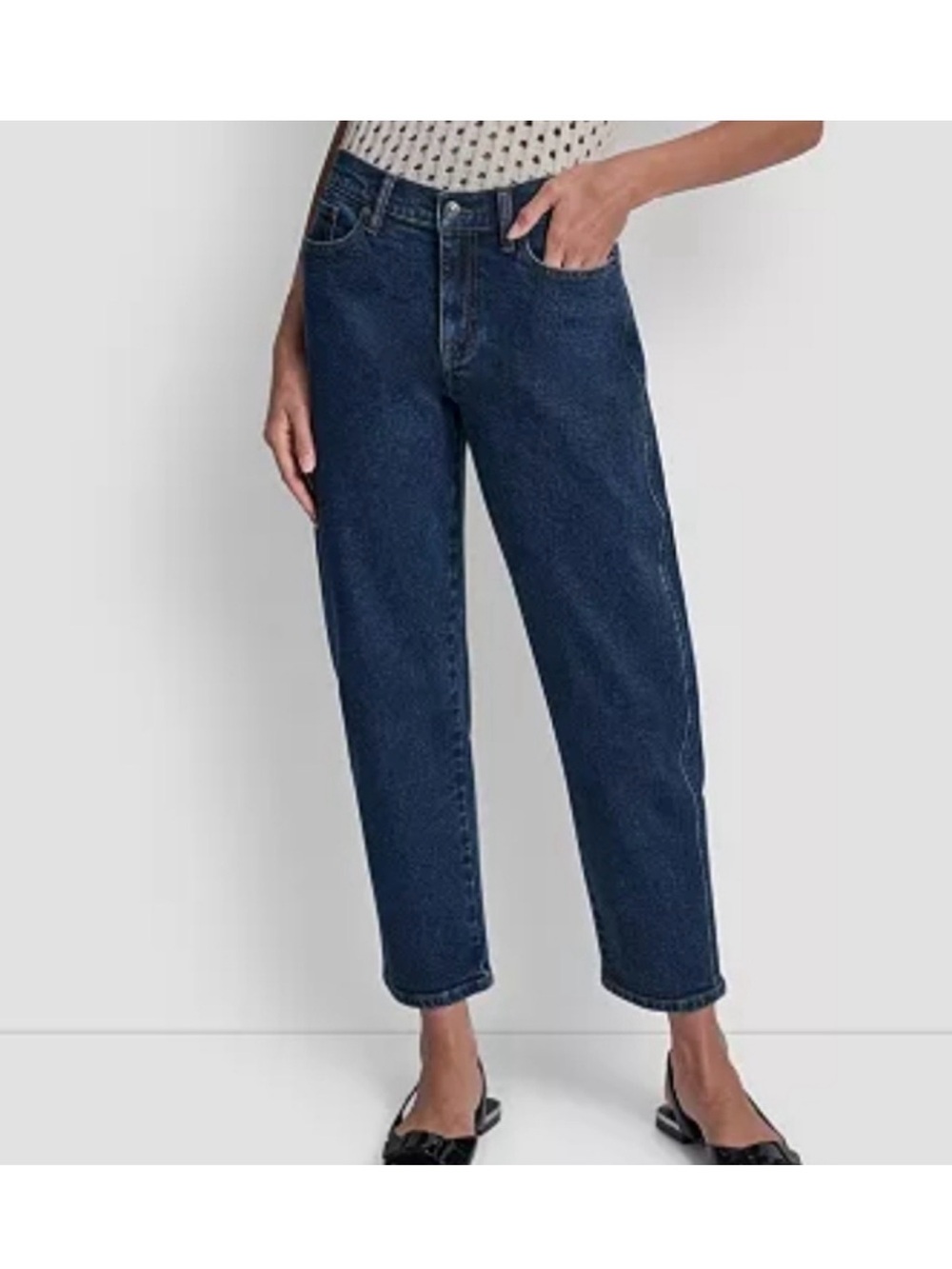 DKNY Dark Blue High Rise Barrel Leg Women’s Jeans Size 8 NWT